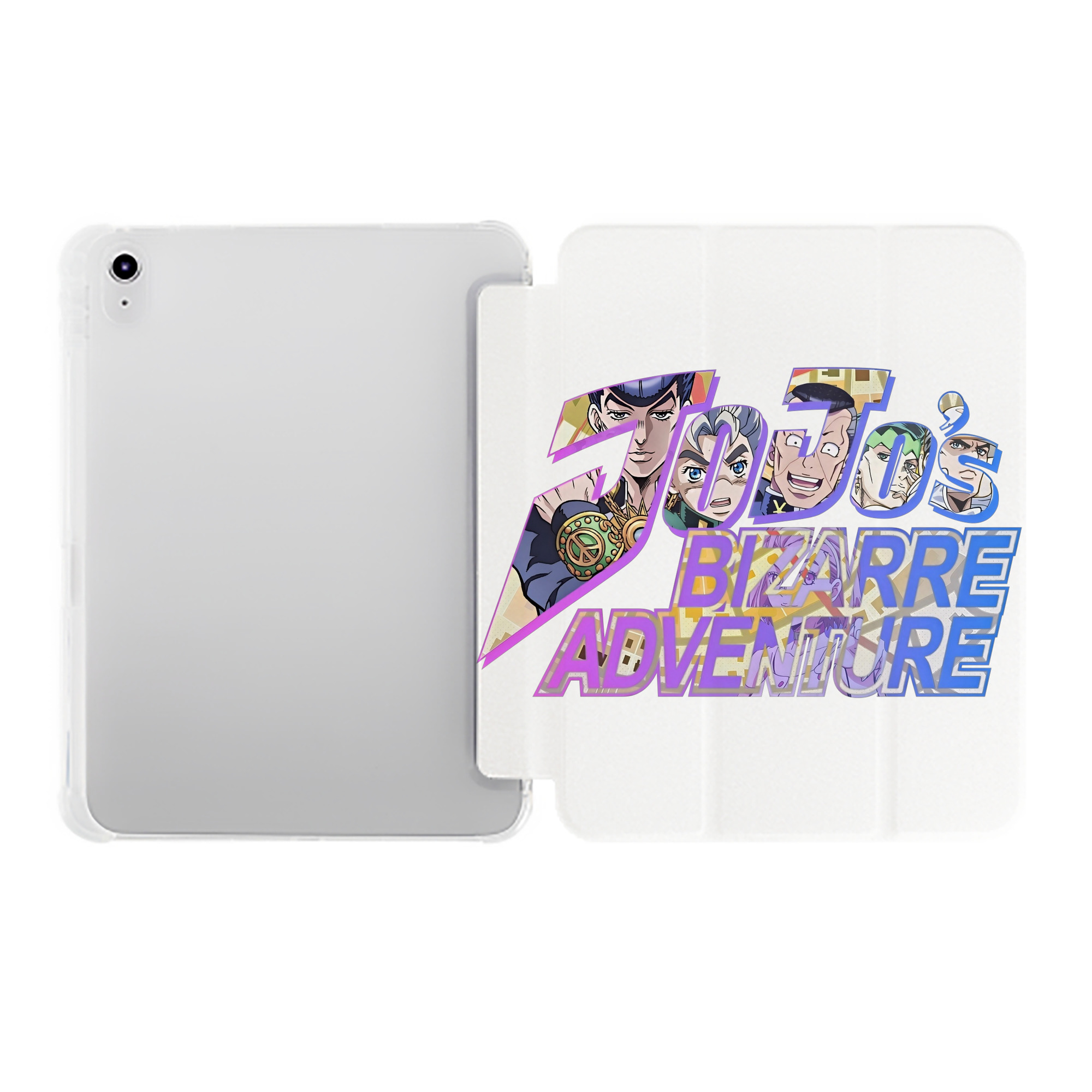 （画像用） ジョジョの奇妙な冒険 JoJo's Bizarre Adventure IPad ケース ペン収納付き 三つ折りスタンド PUレザー×シリコン 対応機種9.5/10.5/10.9インチ